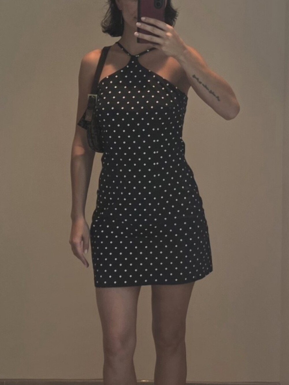I.N. Sand Francisco Vintage Mini Dress, Polka Dot, Y2K, Size Small, Halter